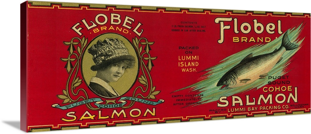 A vintage label from a can of salmon.