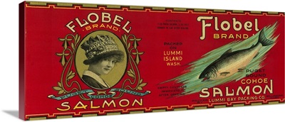 Flobel Salmon Can Label, Lummi Island, WA