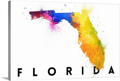 Florida - State Abstract Watercolor