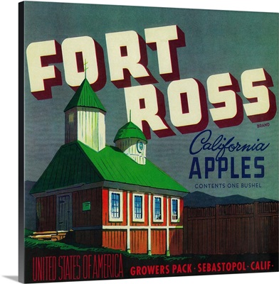 Fort Ross Apple Crate Label, Sebastopol, CA