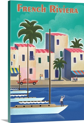 French Riviera - Lithograph