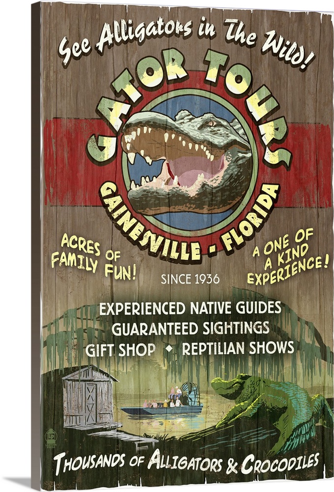 Gainesville, Florida, Gator Tours, Vintage Sign