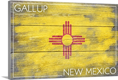 Gallup, New Mexico State Flag, Barnwood Painting