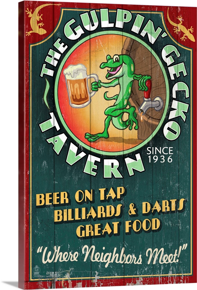 Gecko Tavern, Vintage Sign