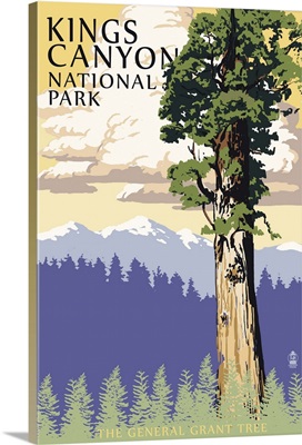 General Grant Tree - Kings Canyon National Park, California: Retro Travel Poster