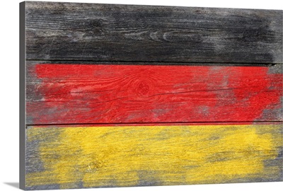 Germany Country Flag on Wood