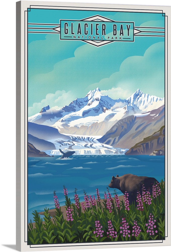 Glacier Bay National Park & Preserve, Alaska - Lithograph National Park Series