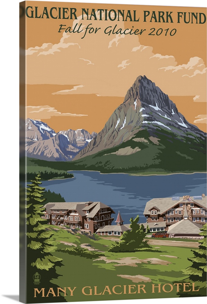 Glacier National Park Fund - Many Glacier Hotel: Retro Travel Poster