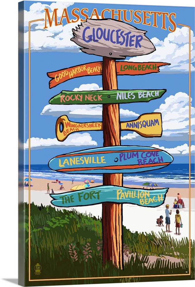 Gloucester, Massachusetts - Sign Destinations: Retro Travel Poster