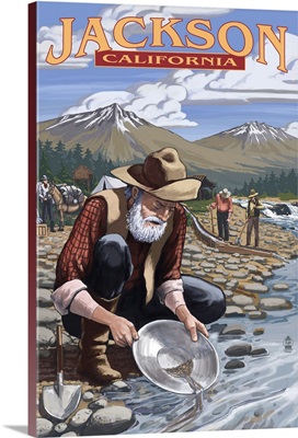 Gold Miners - Jackson, California: Retro Travel Poster