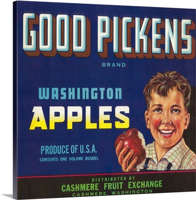 Good Pickens Apple Label, Cashmere, WA