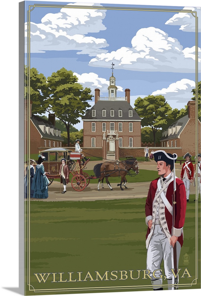 Governor's Palace - Williamsburg, Virginia: Retro Travel Poster