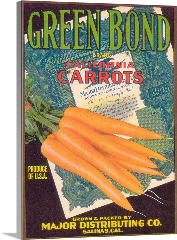 Green Bond Carrot Label, Salinas, CA