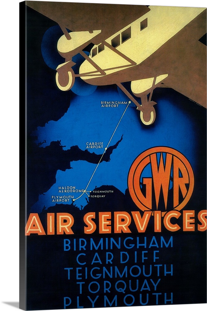 GWR Air Services Vintage Poster, Europe