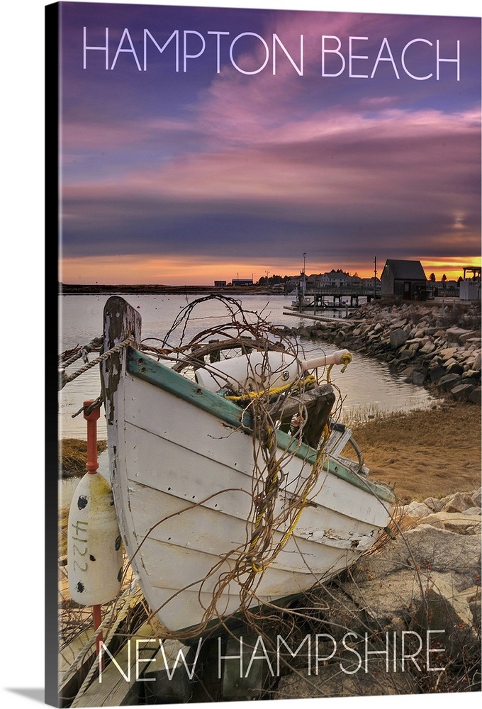 Hampton Beach, New Hampshire, Wooden Boat on Beach