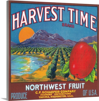 Harvest Time Apple Label, Yakima, WA