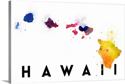 Hawaii - State Abstract Watercolor