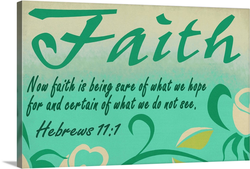 Hebrews 11:1  - Inspirational - Lantern Press Artwork: Retro Travel Poster