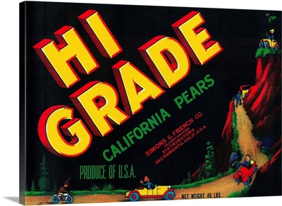 Hi Grade Pear Crate Label, Sacramento, CA