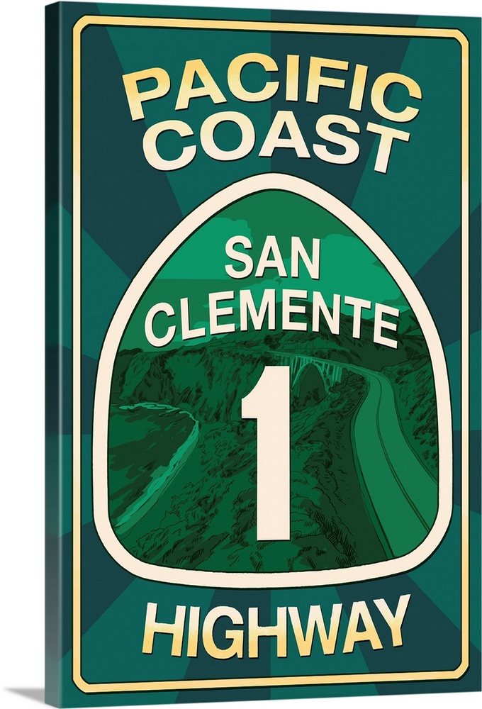 Highway 1, California, San Clemente, Pacific Coast Highway Sign