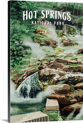 Hot Springs National Park, Display Springs: Retro Travel Poster