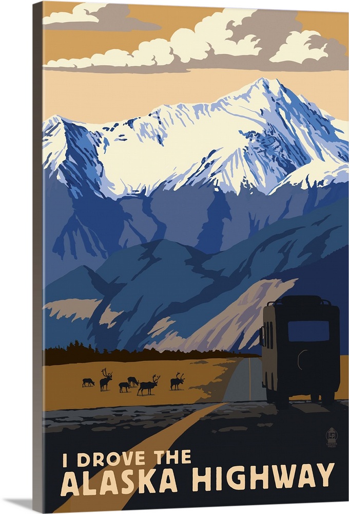 I drove the Alaska Highway: Retro Travel Poster