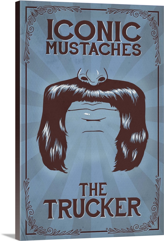 Iconic Mustaches - Trucker: Retro Poster Art