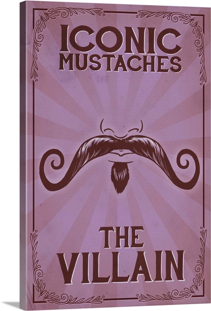 Iconic Mustaches - Villian: Retro Poster Art