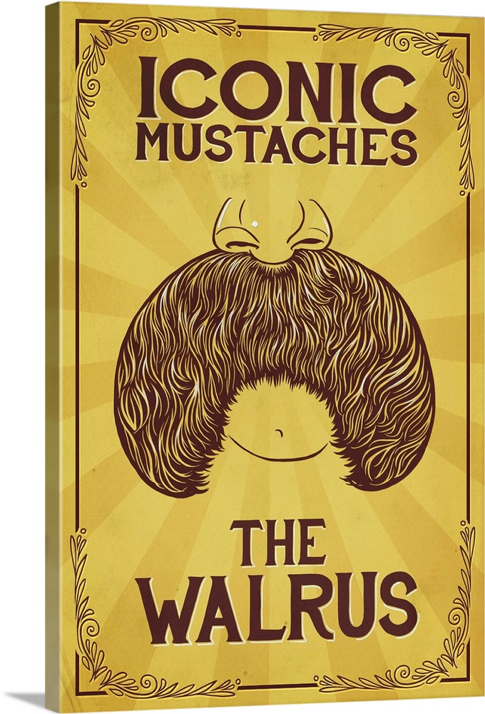 Iconic Mustaches - Walrus: Retro Poster Art