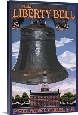 Independence Hall and Liberty Bell - Philadelphia, Pennsylvania: Retro Travel Poster