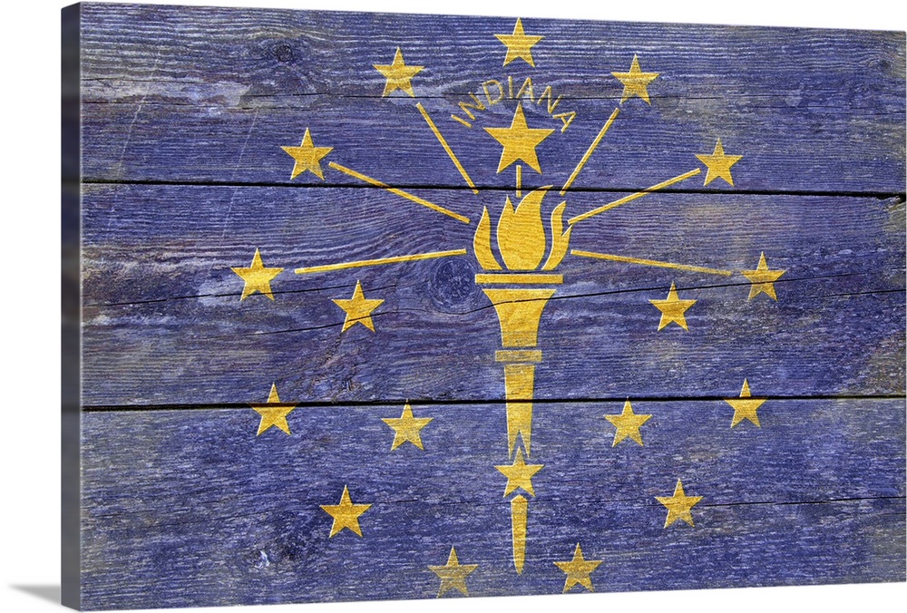 Indiana State Flag, Barnwood Painting
