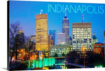 Indianapolis, Indiana, Skyline at Night