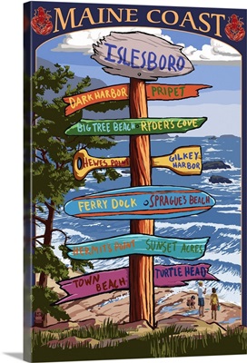 Islesboro, Maine - Sign Destinations - Version 2: Retro Travel Poster