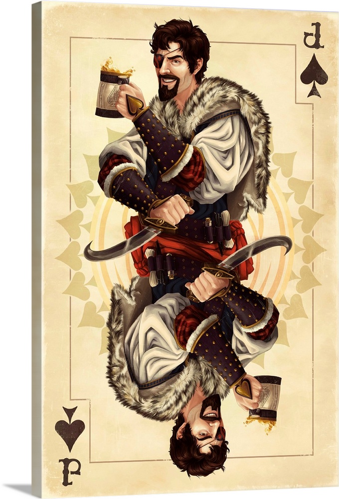 Jack of Spades - Playing Card: Retro Travel Poster