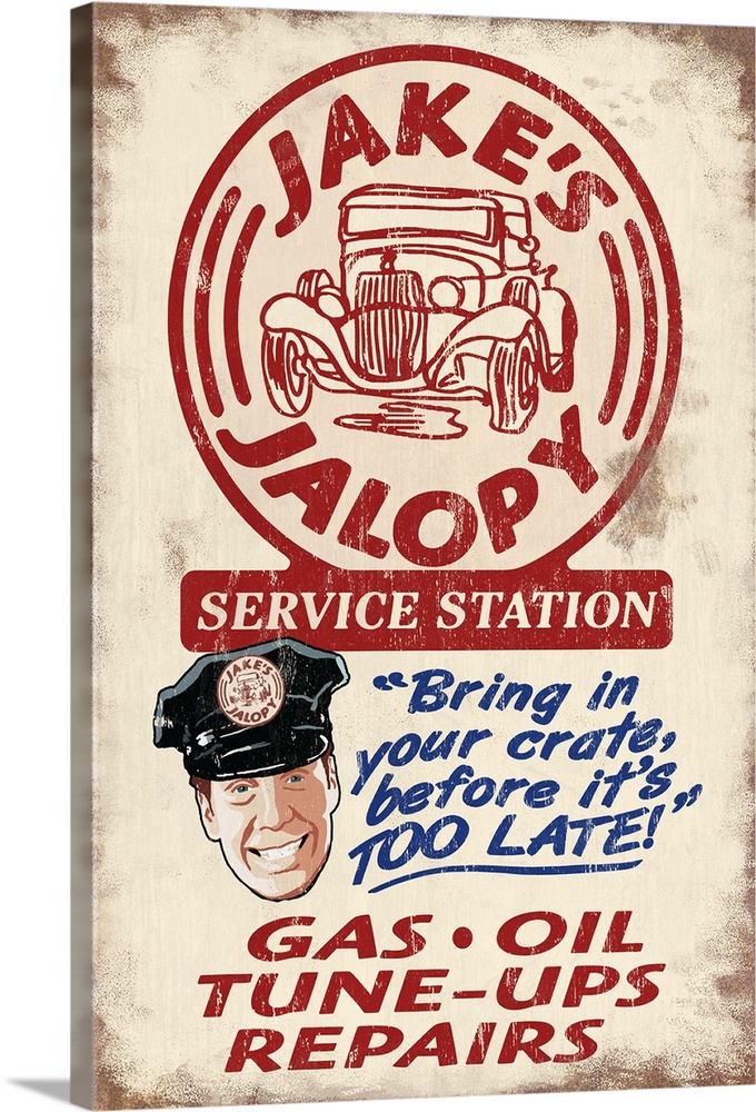 Jakes Jalopy Service Station, Vintage Sign