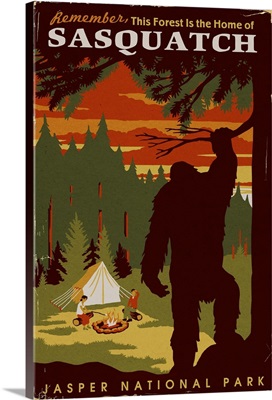 Jasper National Park, Home Of Sasquatch: Graphic Travel Poster