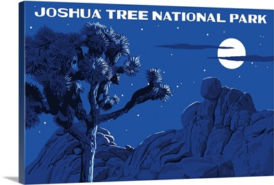 Joshua Tree National Park, Night Sky: Graphic Travel Poster
