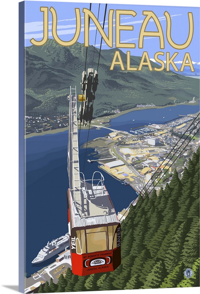 Juneau, Alaska - Mt. Roberts Tram: Retro Travel Poster