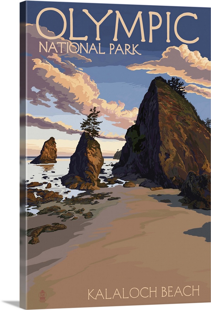 Kalaloch Beach - Olympic National Park, Washington: Retro Travel Poster