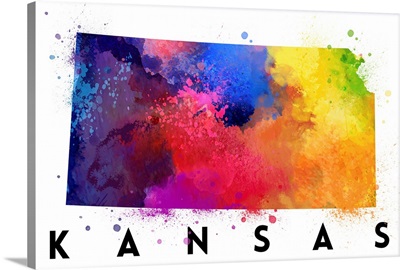 Kansas - State Abstract Watercolor