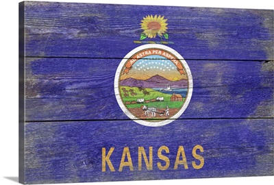 Kansas State Flag, Barnwood Painting