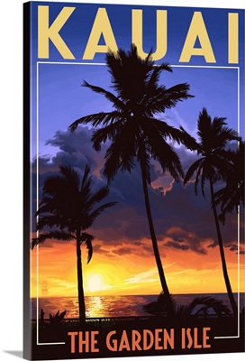 Kauai, Hawaii, The Garden Isle, Palms and Sunset