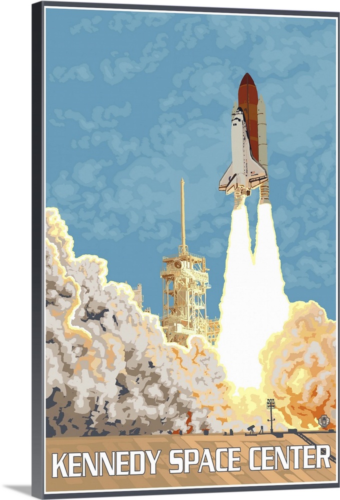 Kennedy Space Center: Retro Travel Poster