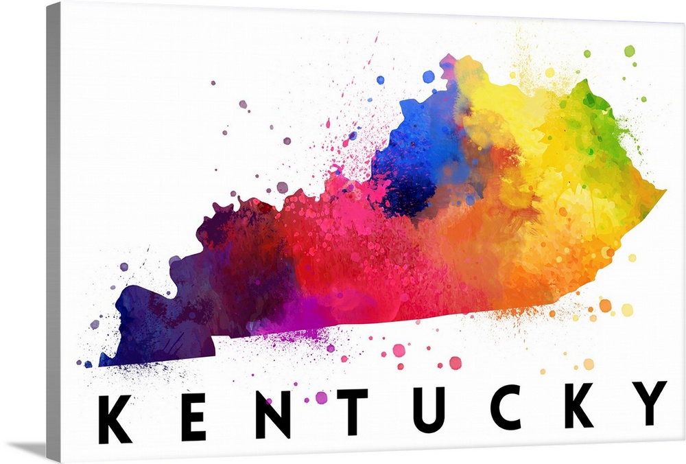 Kentucky - State Abstract Watercolor