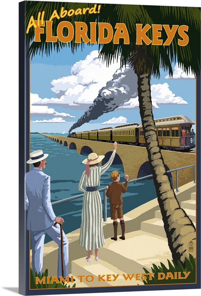 Key West, Florida - Railroad: Retro Travel Poster