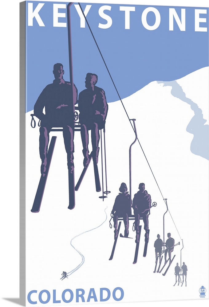 Keystone, Colorado Ski Lift: Retro Travel Poster