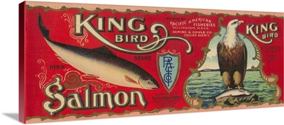 King Bird Salmon Can Label, Bellingham, WA