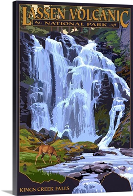 Kings Creek Falls - Lassen Volcanic National Park, CA: Retro Travel Poster