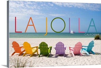 La Jolla, California, Colorful Beach Chairs