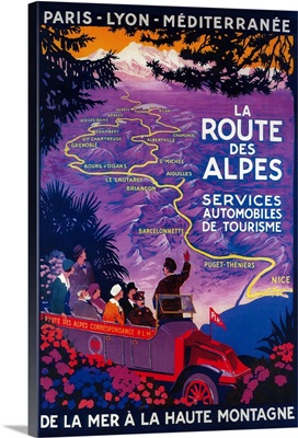 La Route Des Alpes Vintage Poster, Europe